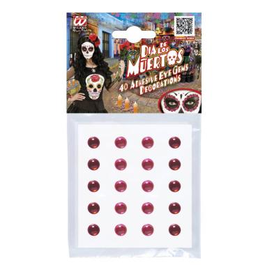 Trucco Decorazioni Adesive Viso Gemme Rosso Rosa pz.40 |Widmann