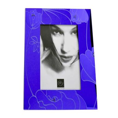 Cornice cm.13x18 Viola con Decori Fiori | Mascagni