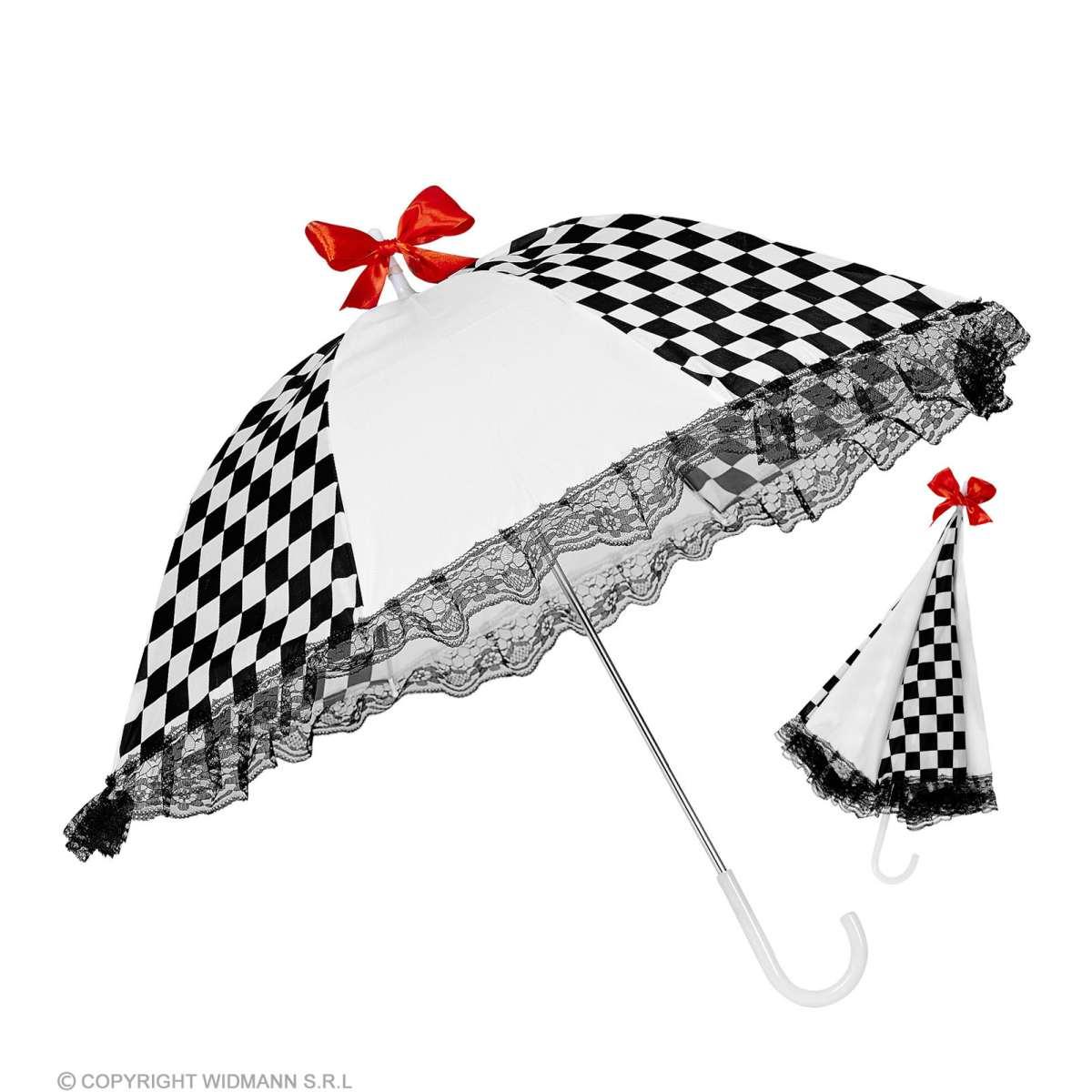 Ombrellino Fantasia Quadri Nero Bianco |Widmann