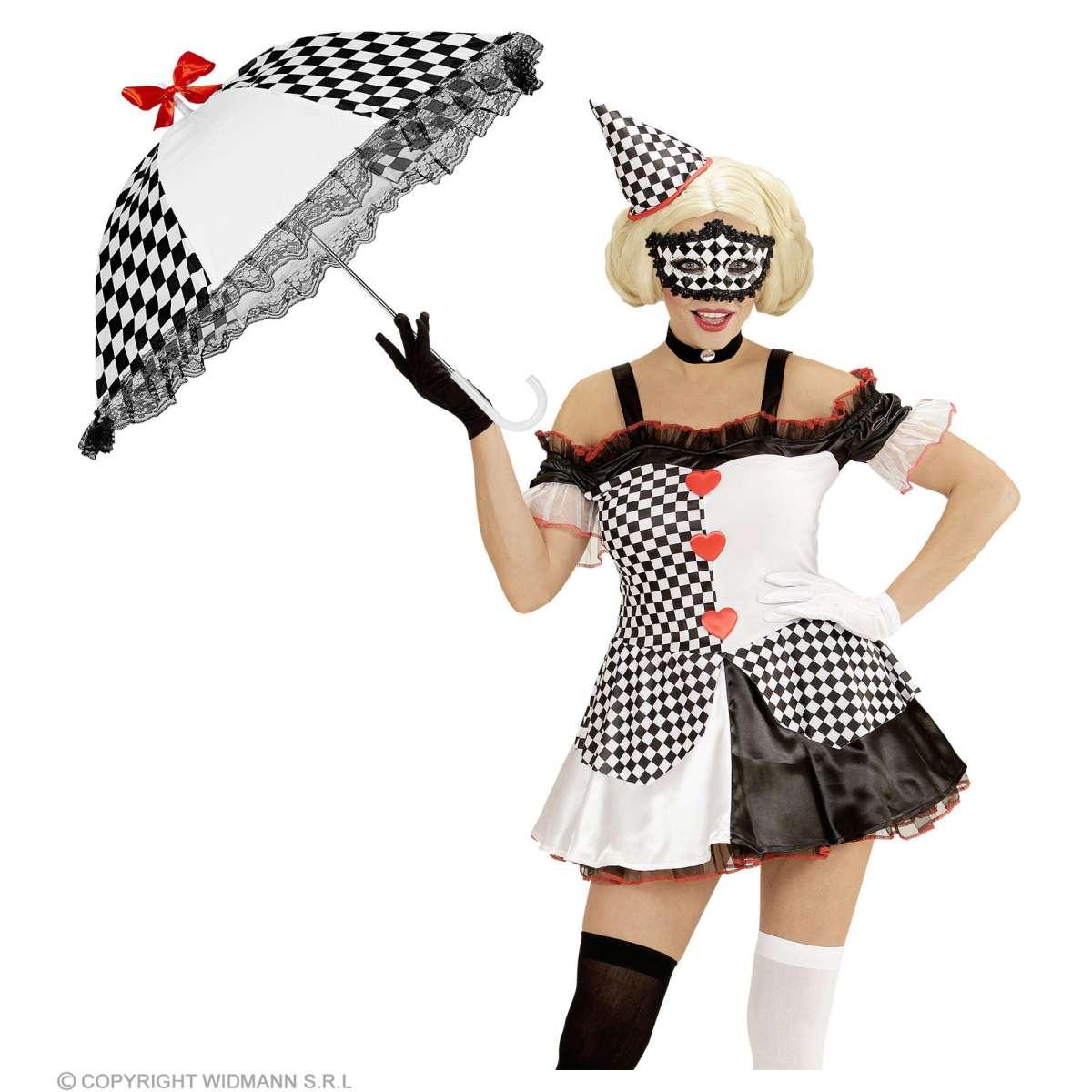 Ombrellino Fantasia Quadri Nero Bianco |Widmann