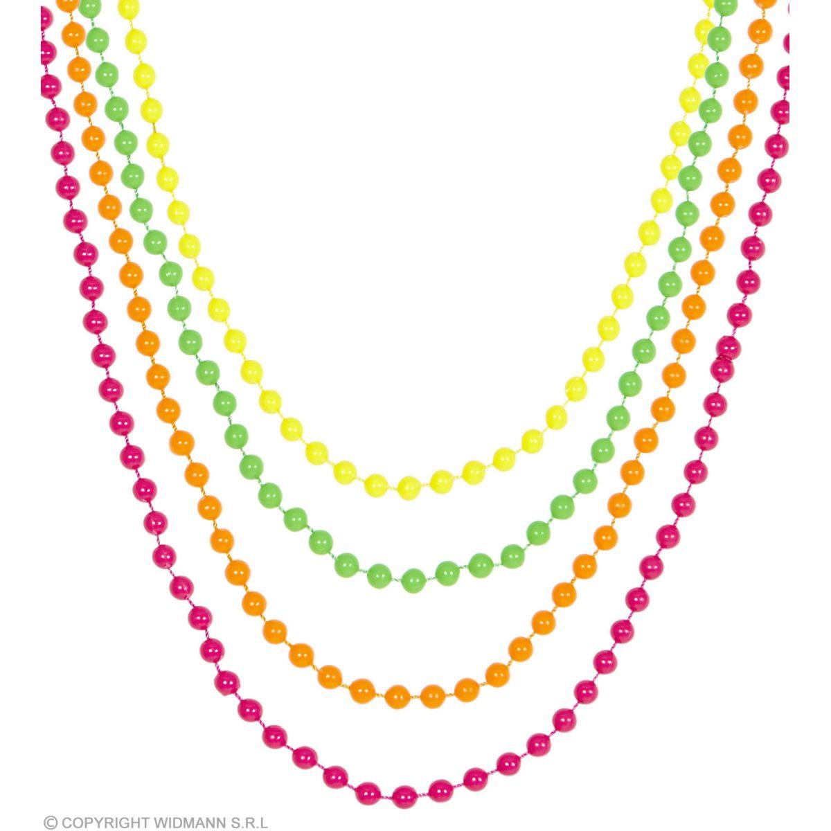 Collana Perline Fluorescenti 4 Colori Assorite |Widmann
