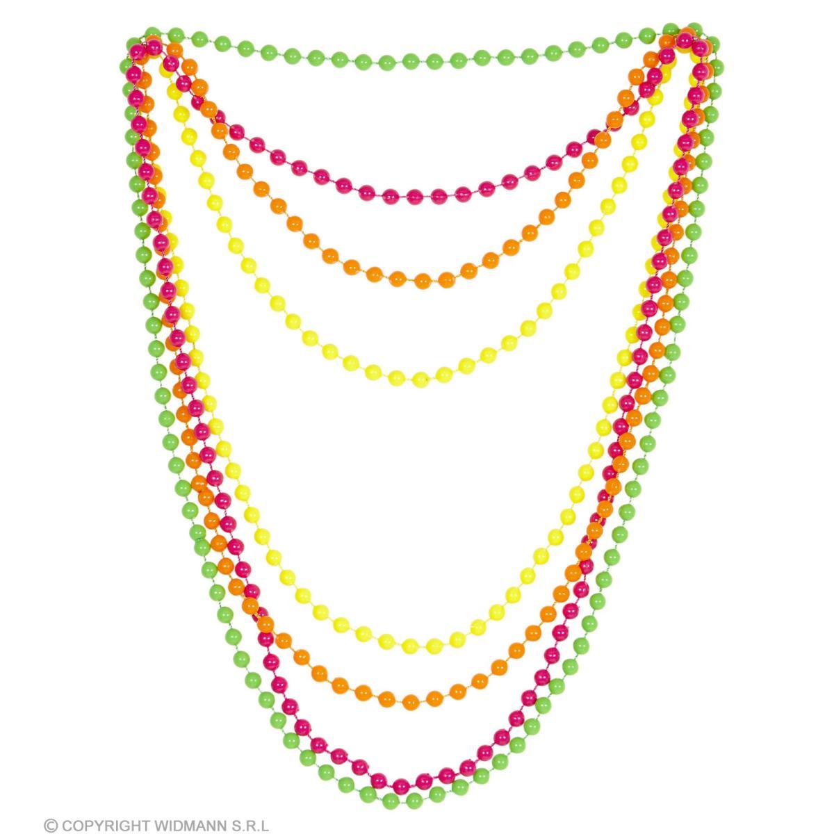 Collana Perline Fluorescenti 4 Colori Assorite |Widmann