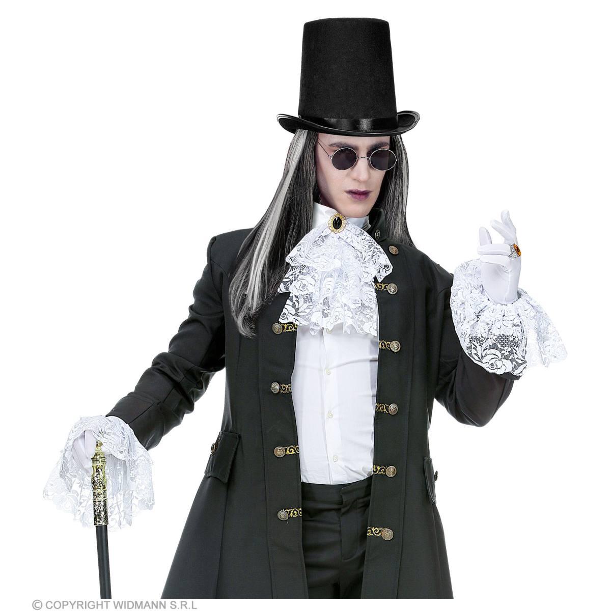 Jabot Tessuto Bianco Pizzo con Polsini |Widmann