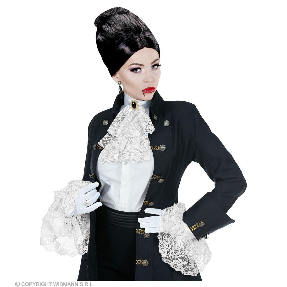 Jabot Tessuto Bianco Pizzo con Polsini |Widmann