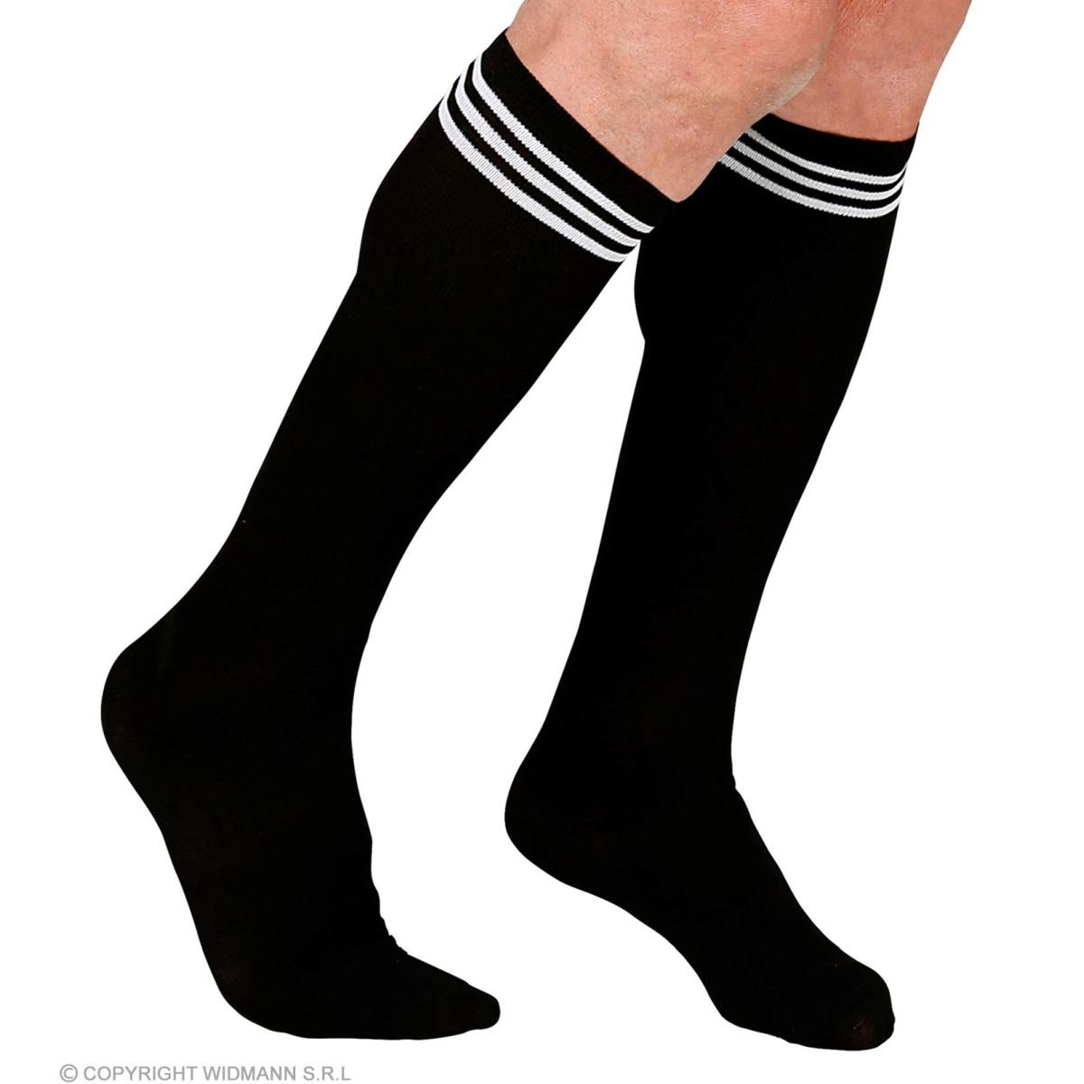 Calzini Atletici Neri a Righe Bianche |Widmann