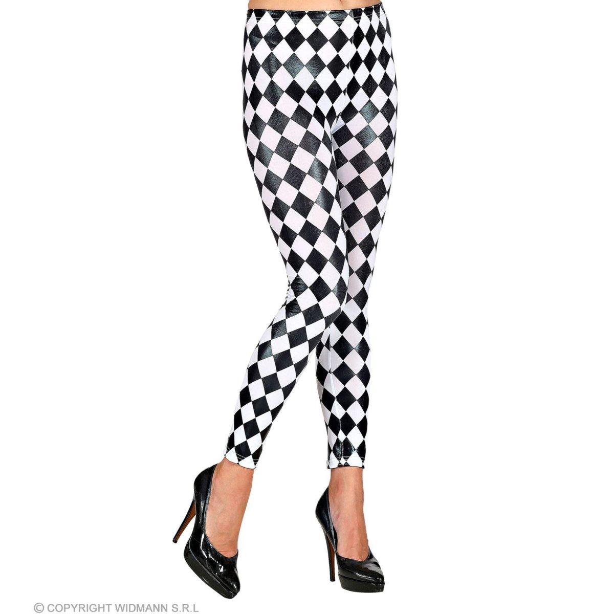 Leggins Scacchi Nero e Bianco |Widmann