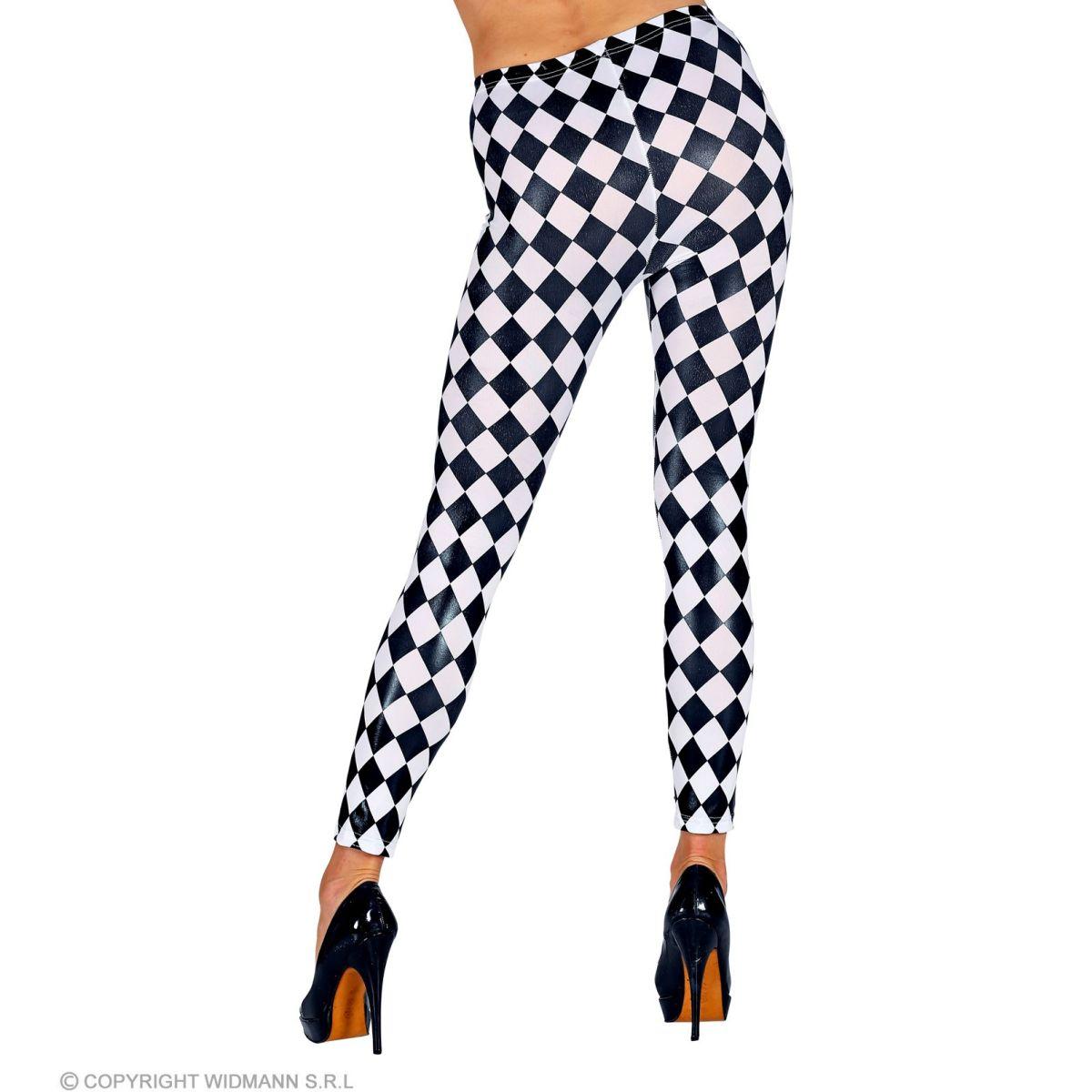 Leggins Scacchi Nero e Bianco |Widmann