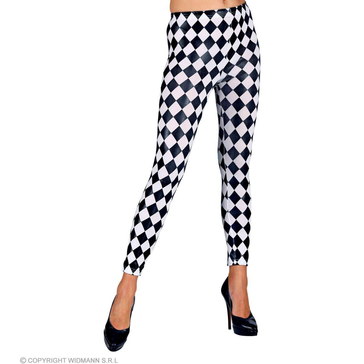 Leggins Scacchi Nero e Bianco |Widmann