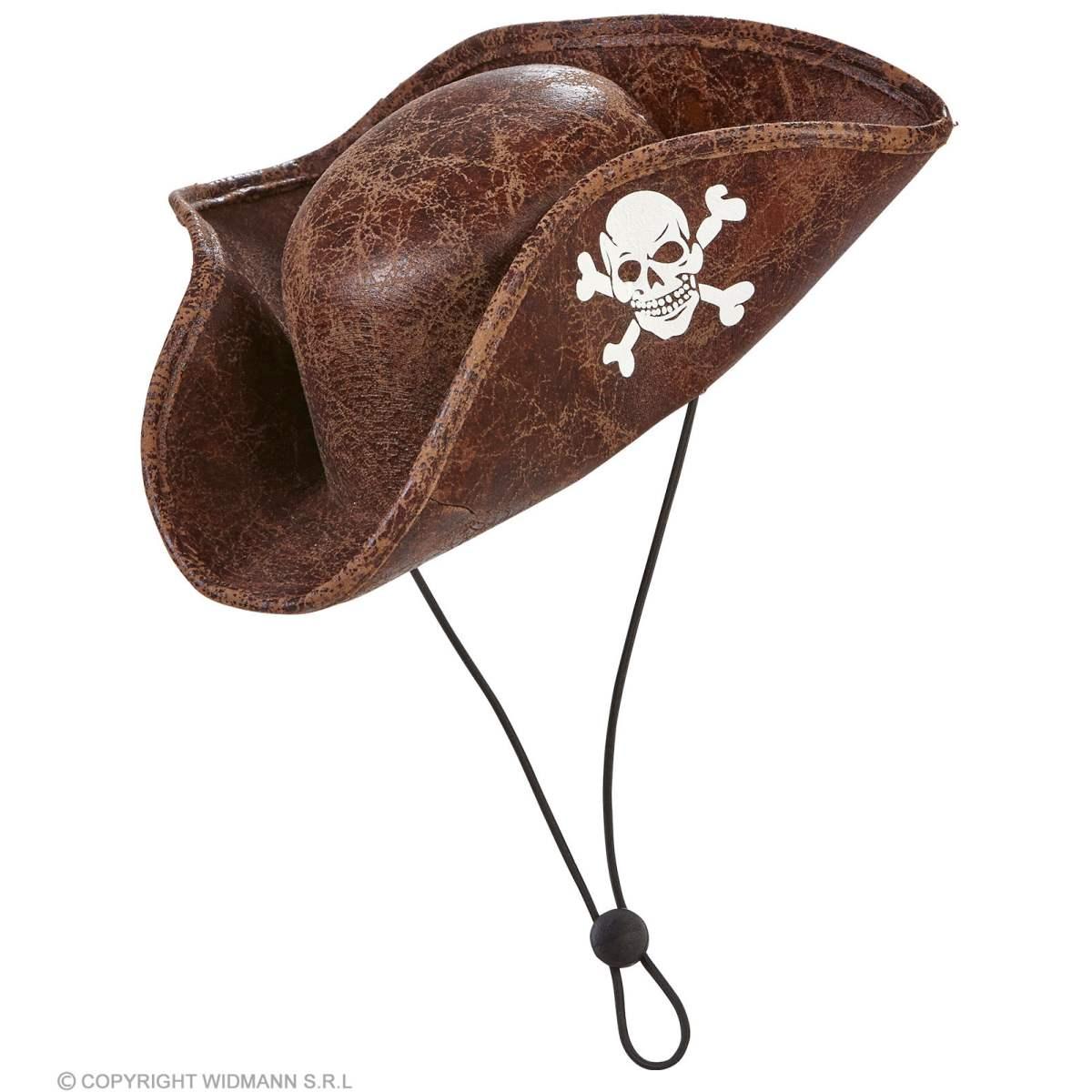 Cappello Mini Piratessa Similpelle Marrone |Widmann