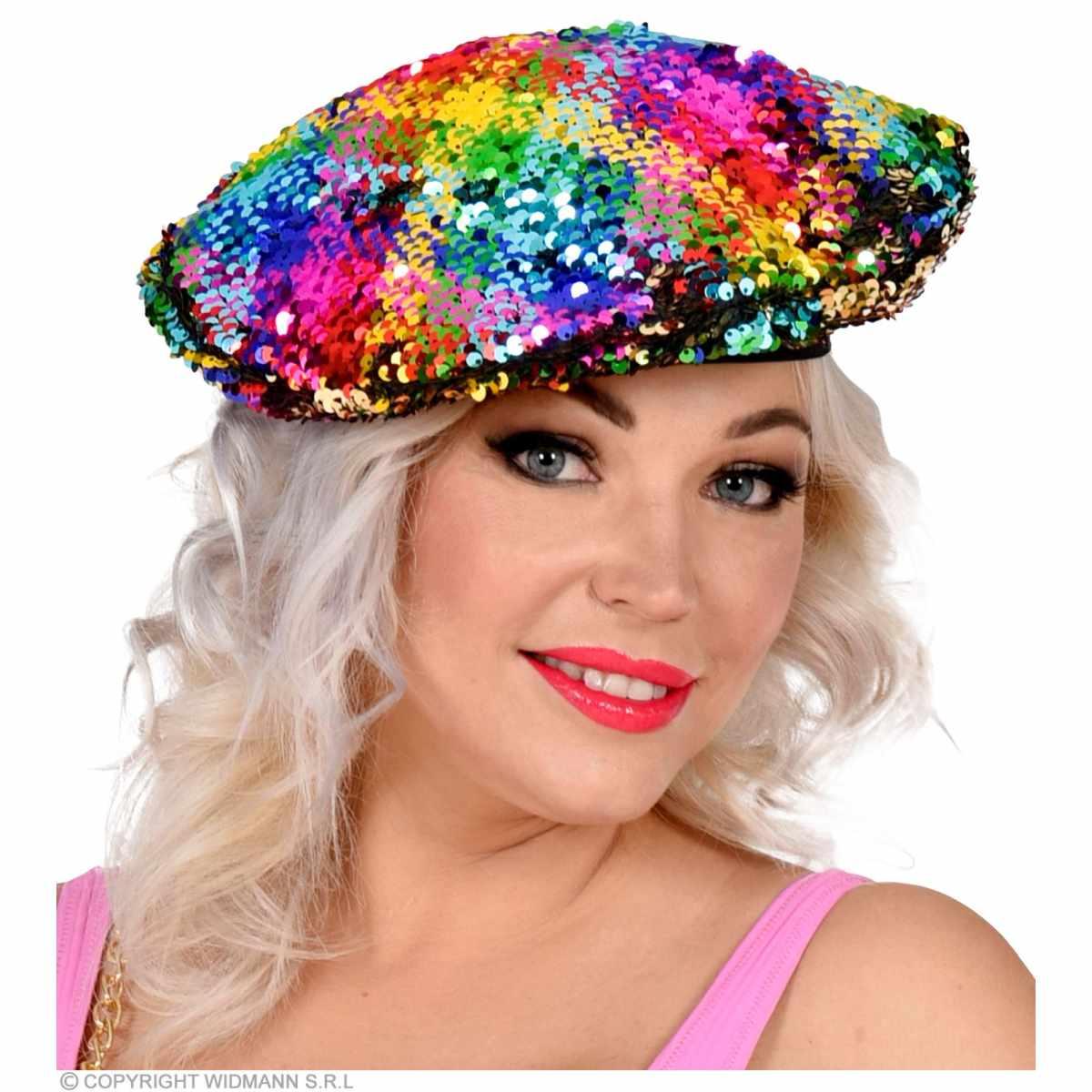 Cappello Basco con Paillettes Multicolor |Widmann