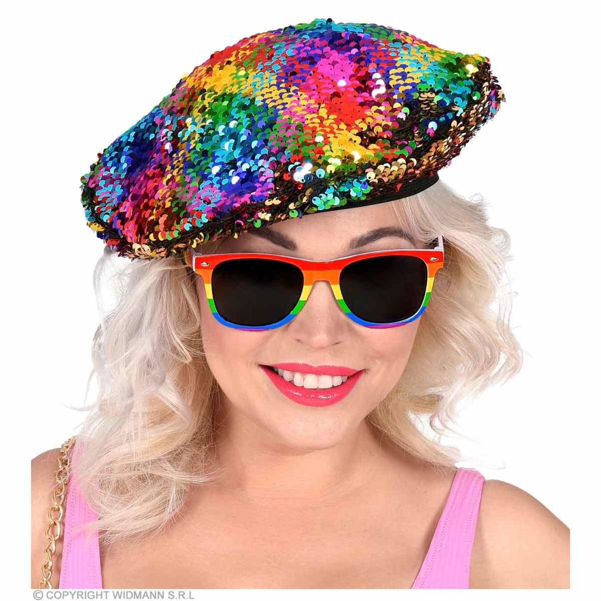 Cappello Basco con Paillettes Multicolor |Widmann