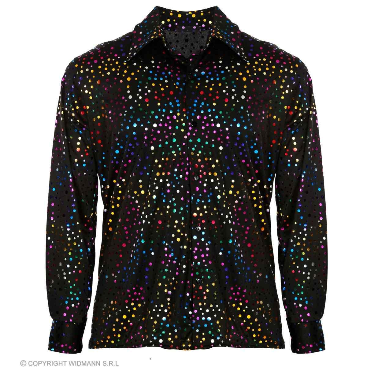 Camicia Nera Disco con Brillantini |Widmann