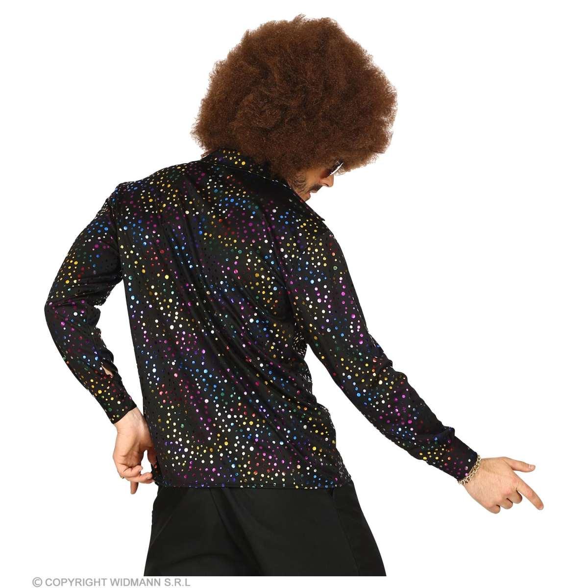 Camicia Nera Disco con Brillantini |Widmann