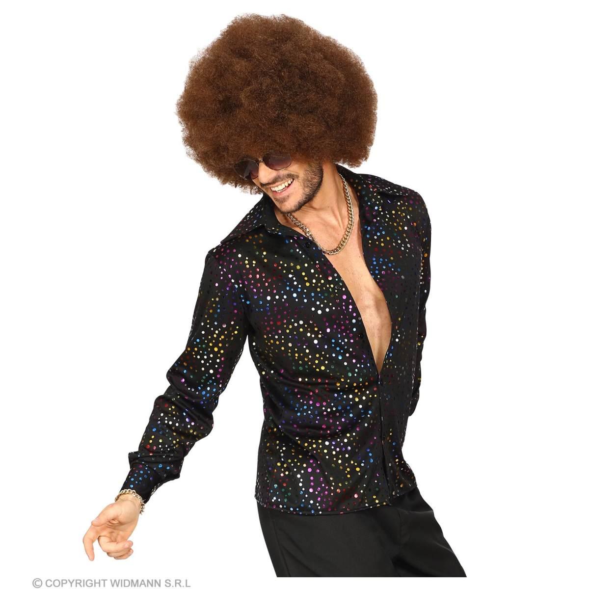 Camicia Nera Disco con Brillantini |Widmann