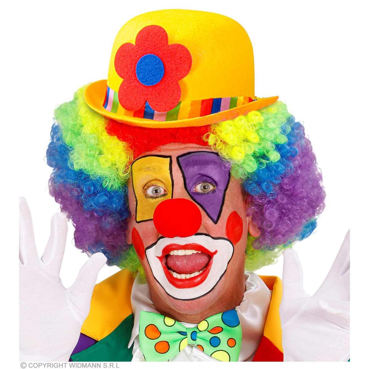 Cappello Bombetta Feltro con Fiore 4 Colori |Widmann