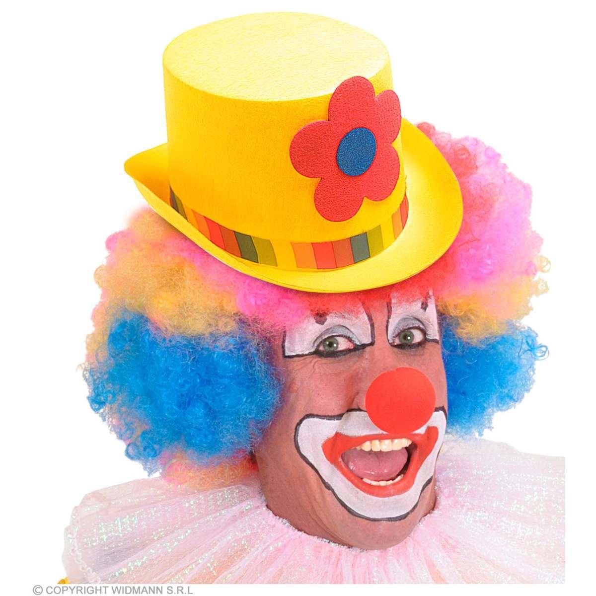 Cappello Cilindro Feltro con Fiori 4 Colori |Widmann