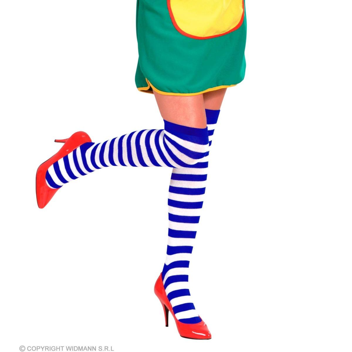 Collant Autoreggenti Righe Blu e Bianche |Widmann