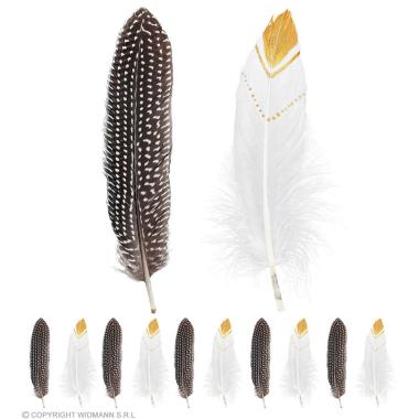 Piuma Struzzo Indiano 2 Colori Set pz.12 |Widmann