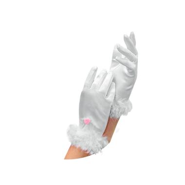 Guanti Corti Bianchi con Marabout |Widmann