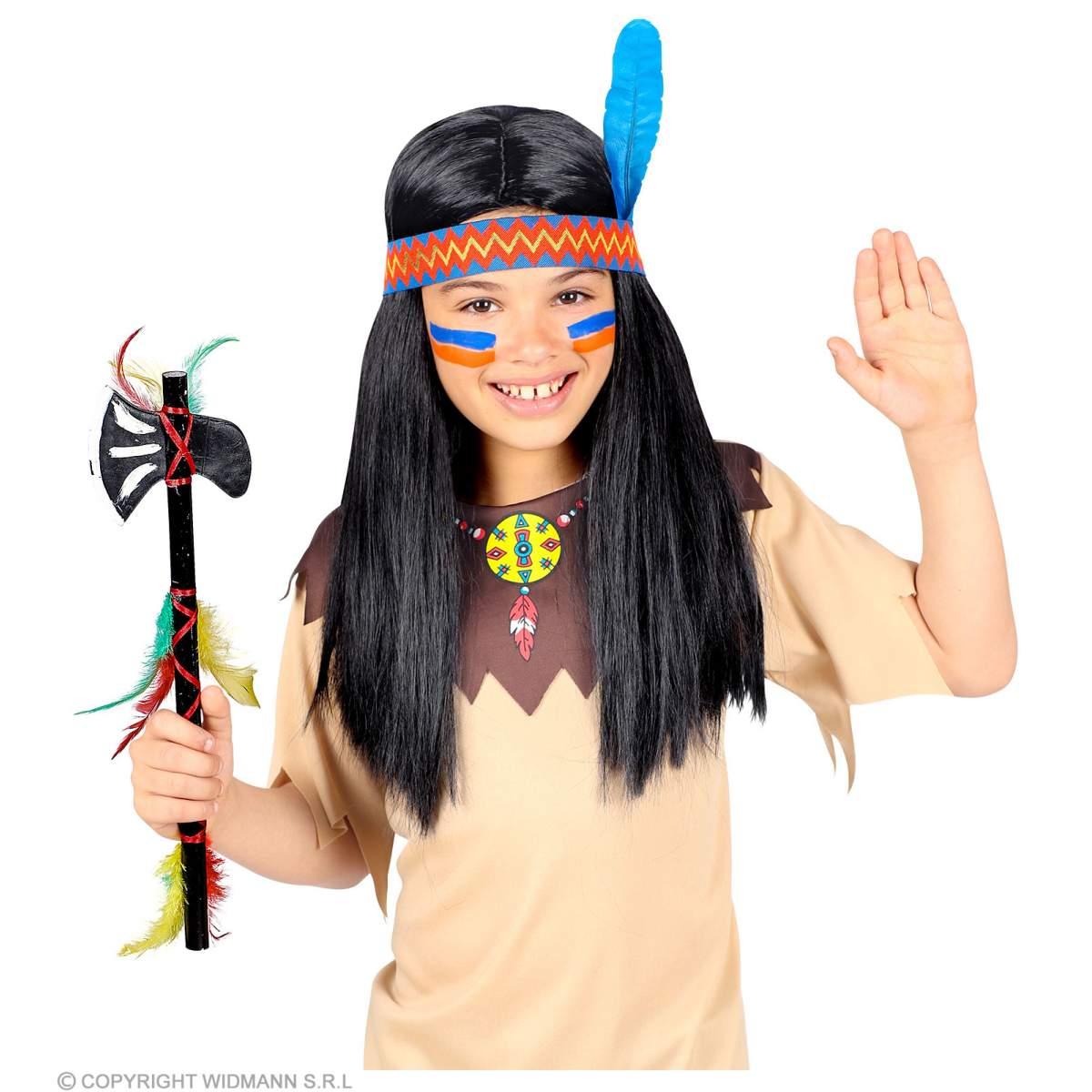 Parrucca Indiana con Fascia e Piuma Baby |Widmann