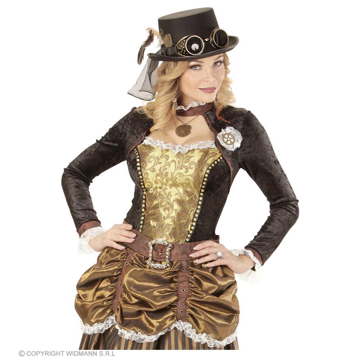 Cappello Steampunk Nero con Occhiali |Widmann