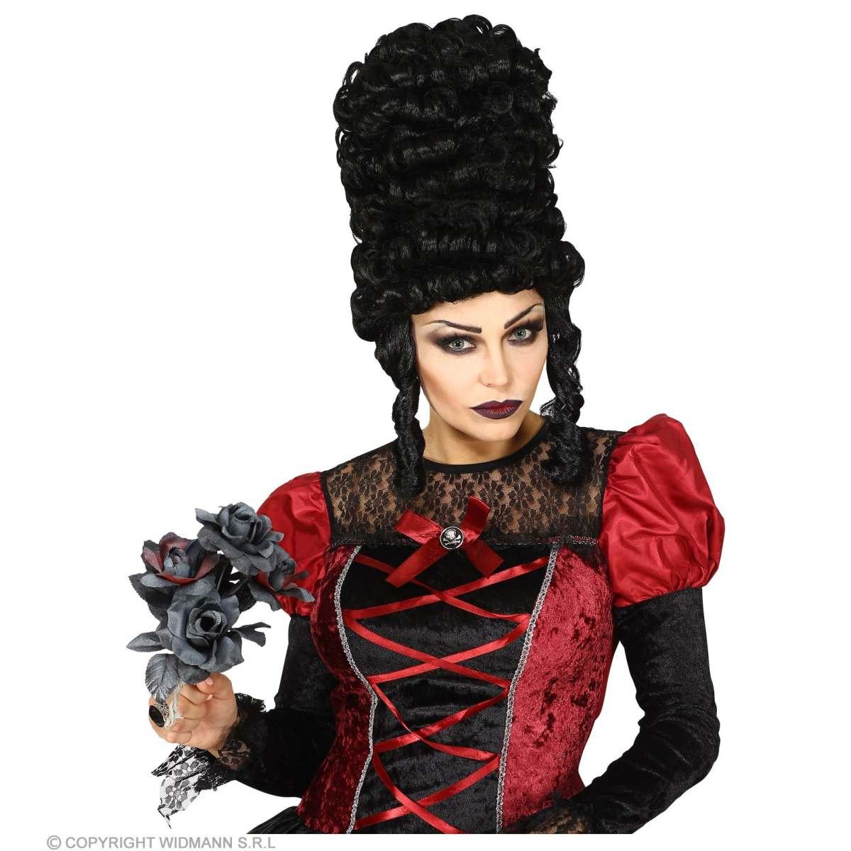 Parrucca Dama Gotica Nera con Boccoli |Widmann