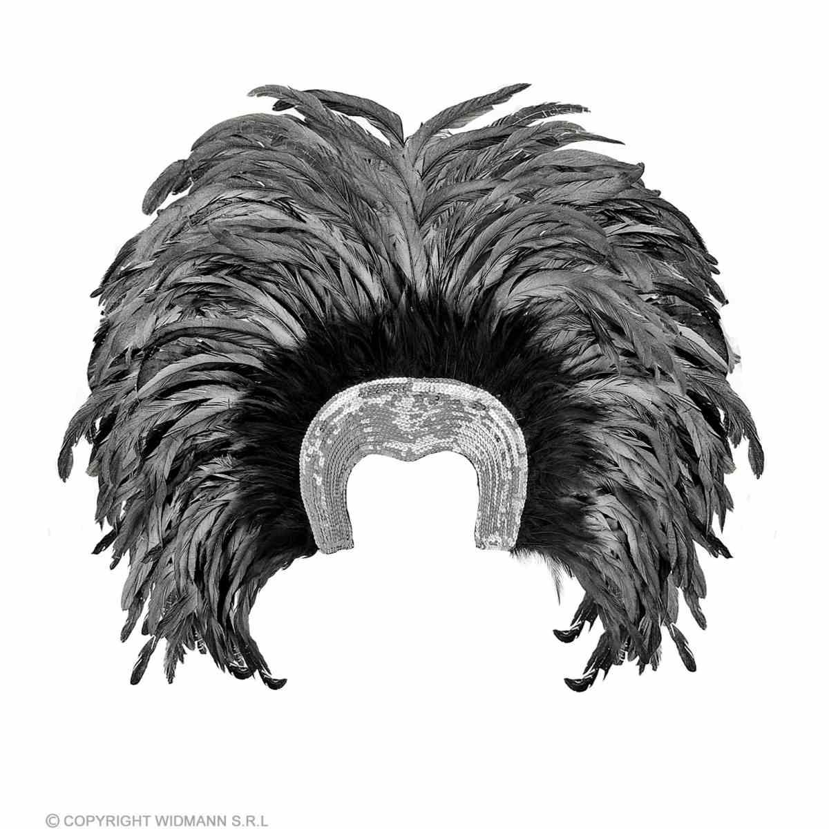 Copricapo Paillettes Argento con Piume |Widmann