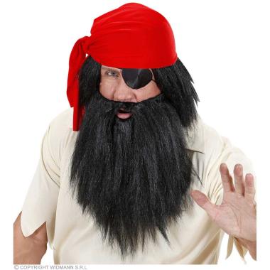 Parrucca Pirata Nera con Barba |Widmann