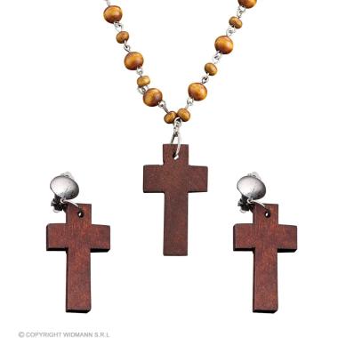 Collana Rosario Legno con Orecchini |Widmann