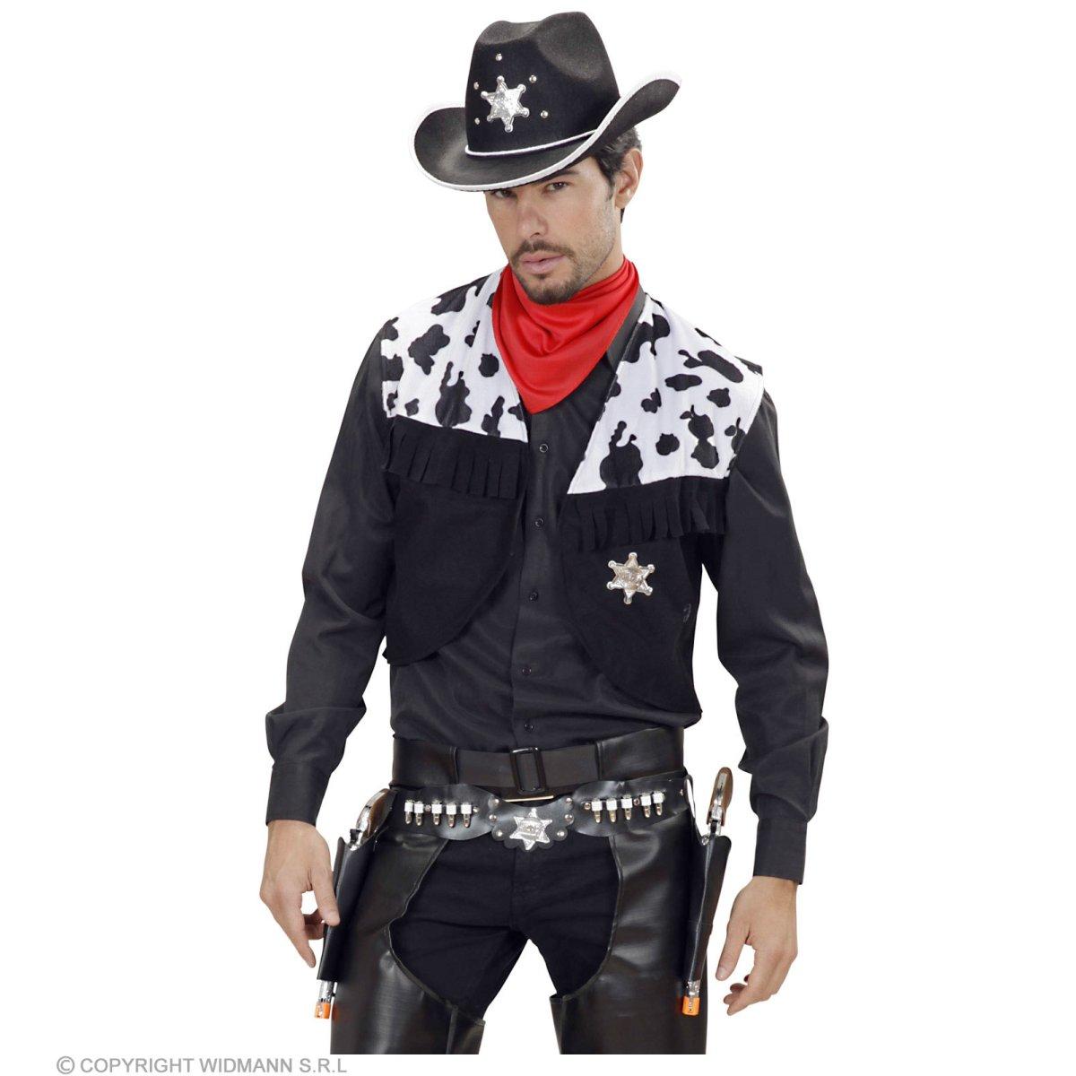 Cinturone Cowboy Fonfina 2 Posti Similpelle Nera |Widmann