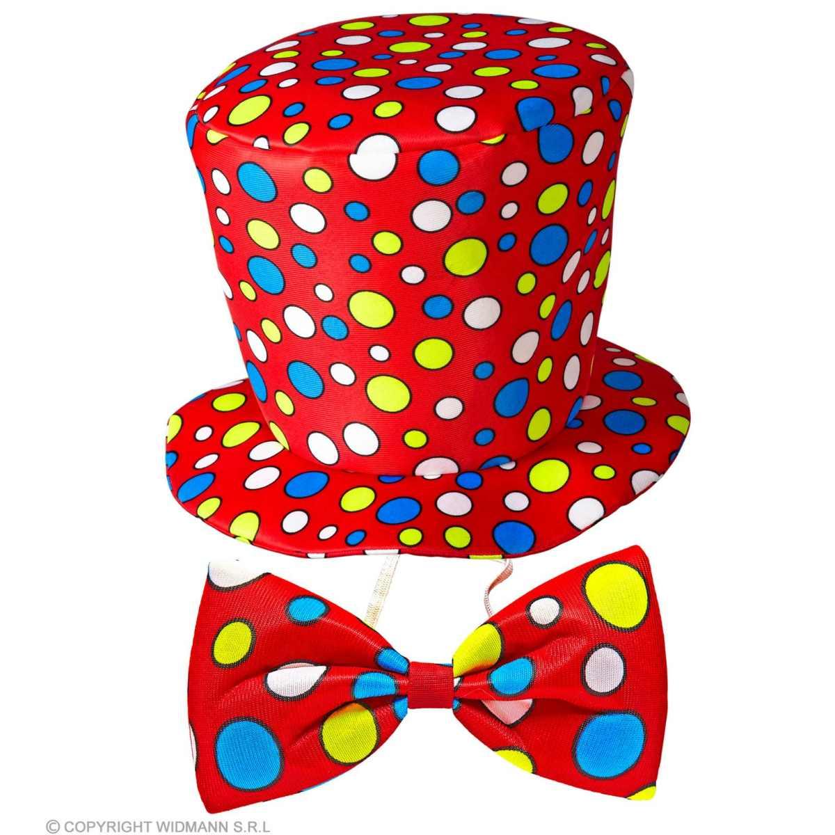 Cappello Clown Rosso Pois con Paipillon |Widmann