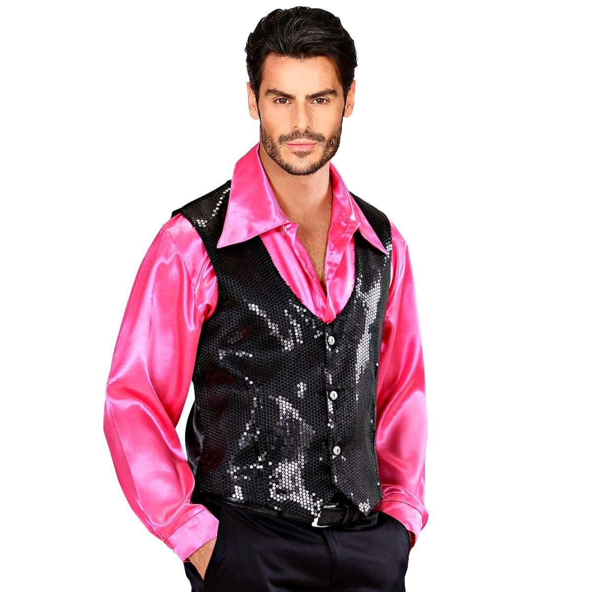 Costume Gilet Nero con Paillettes |Widmann