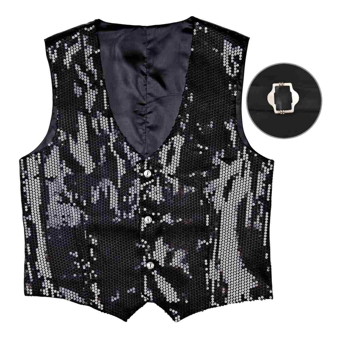 Costume Gilet Nero con Paillettes |Widmann