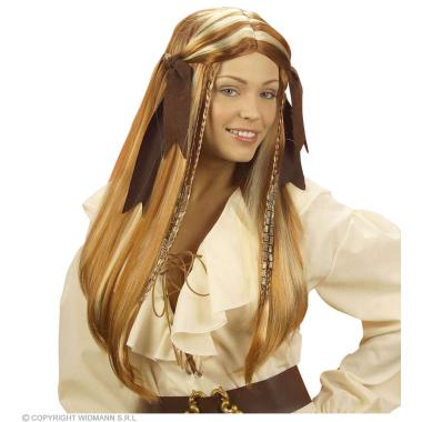 Parrucca Castana Pirata con Bandana |Widmann