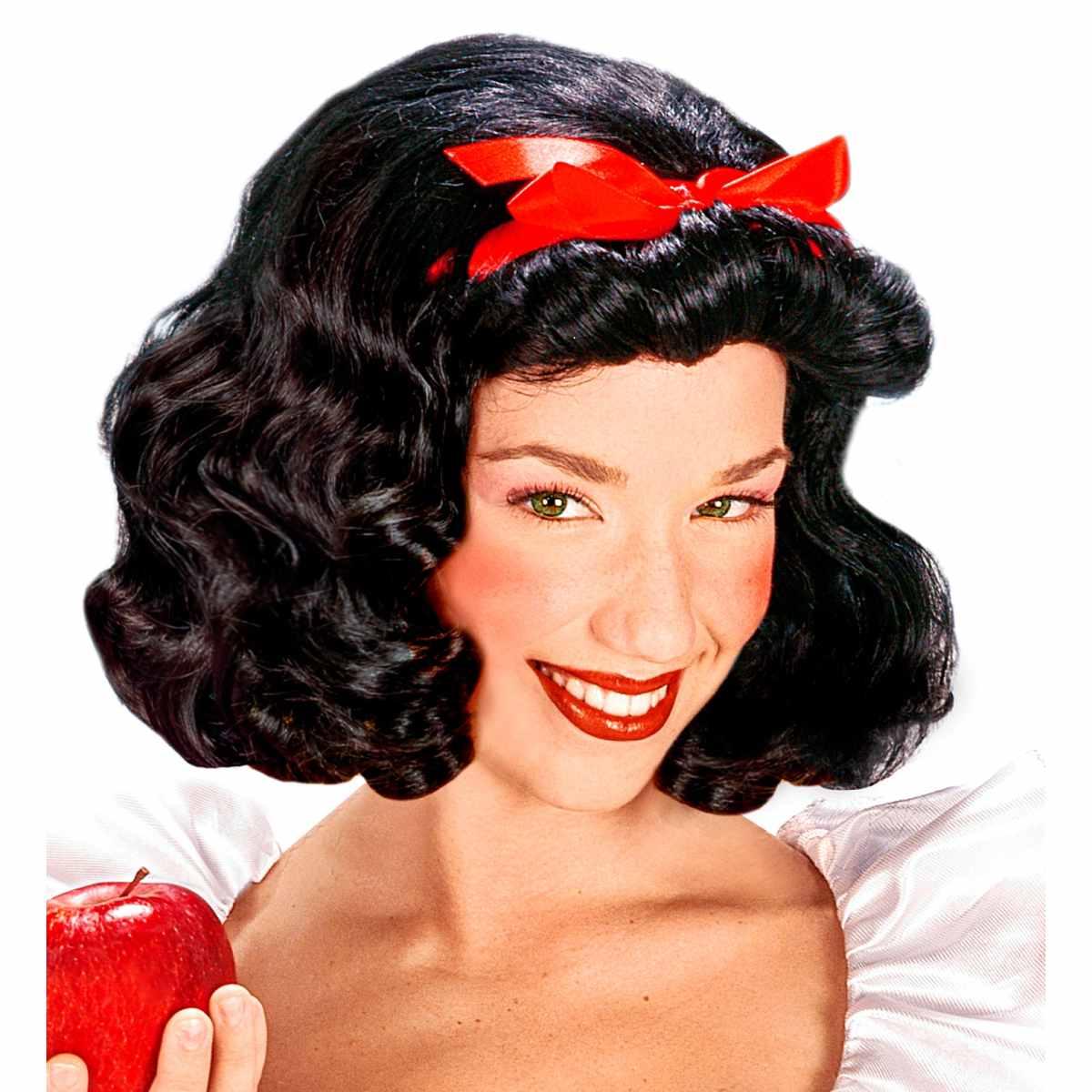 Parrucca Nera Biancaneve con Fiocco |Widmann