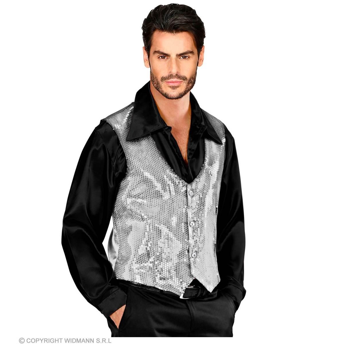 Costume Gilet Argento con Paillettes |Widmann