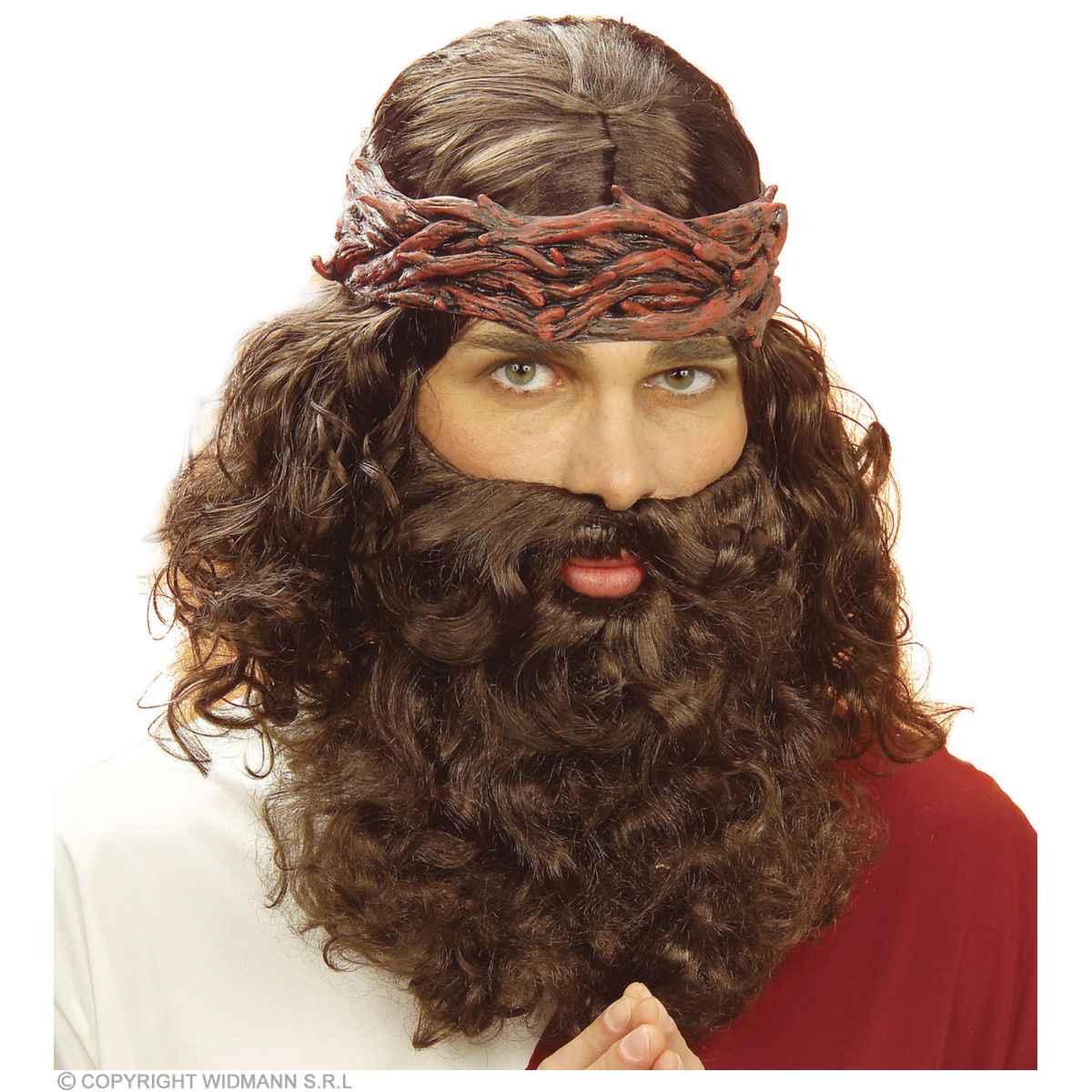 Parrucca Castana Profeta con Barba |Widmann