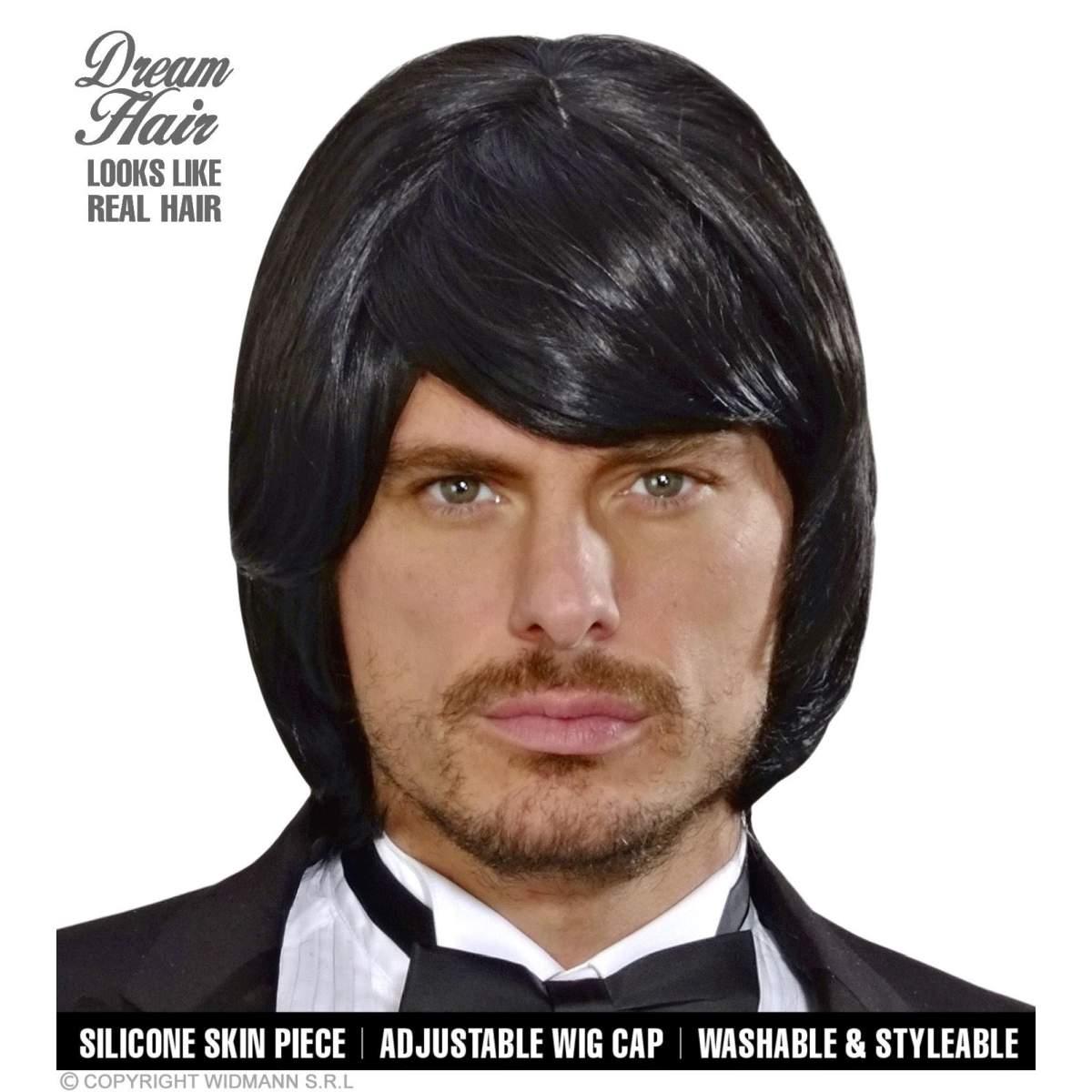 Parrucca Caschetto Adam Nera con Frangia |Widmann