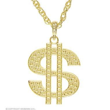 Collana Metallo Dollaro Oro con Strass |Widmann