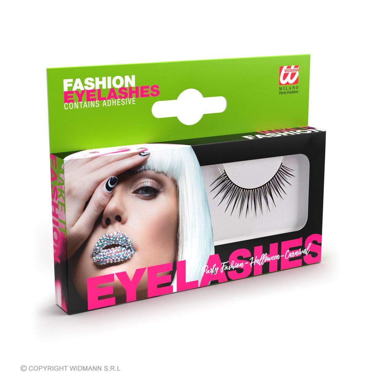 Trucco Ciglia Nere Appuntite con Colla |Widmann