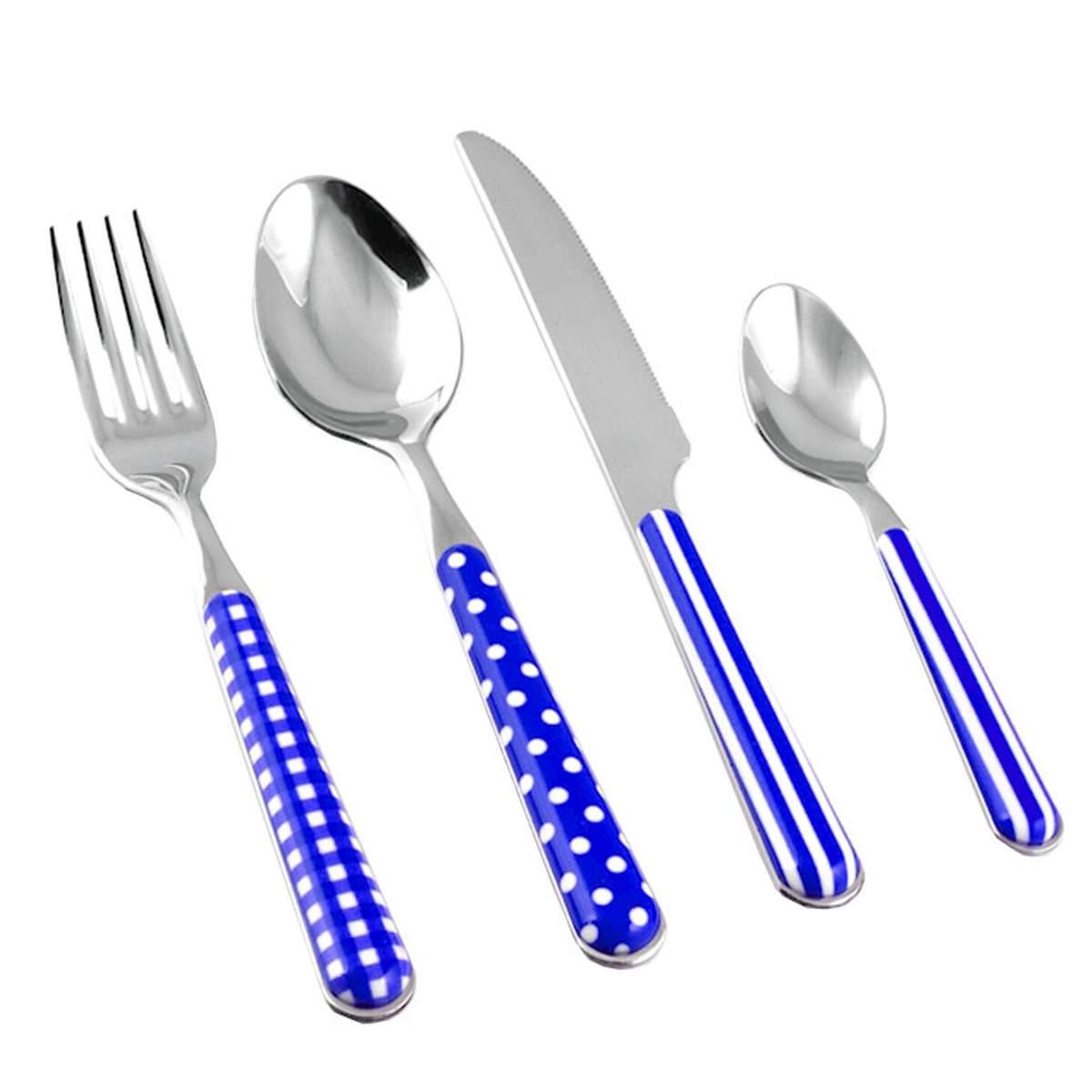 Posate Tavola Inox Set pz.24 Provence Blu | H&H