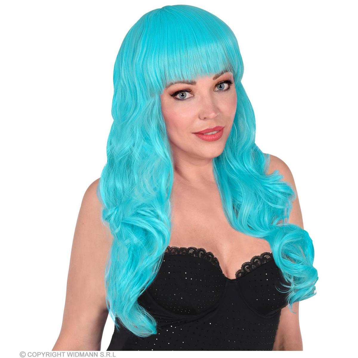 Parrucca Azzurra Mossa con Frangia |Widmann