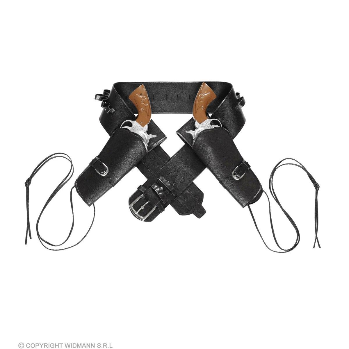 Cinturone Cowboy Fonfina 2 Posti Similpelle Nero |Widmann