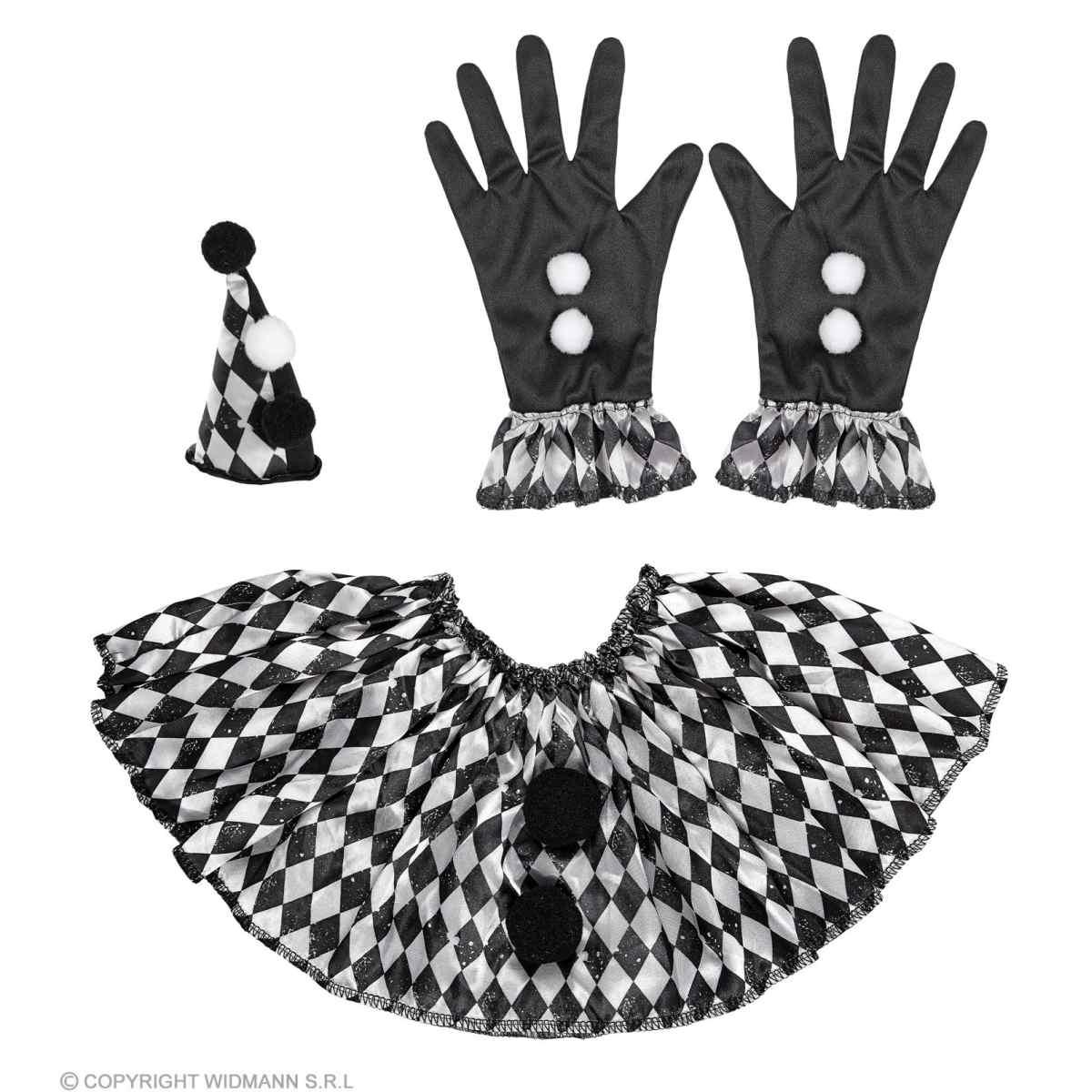 Arlecchino con Collare Guanti e Cappello |Widmann