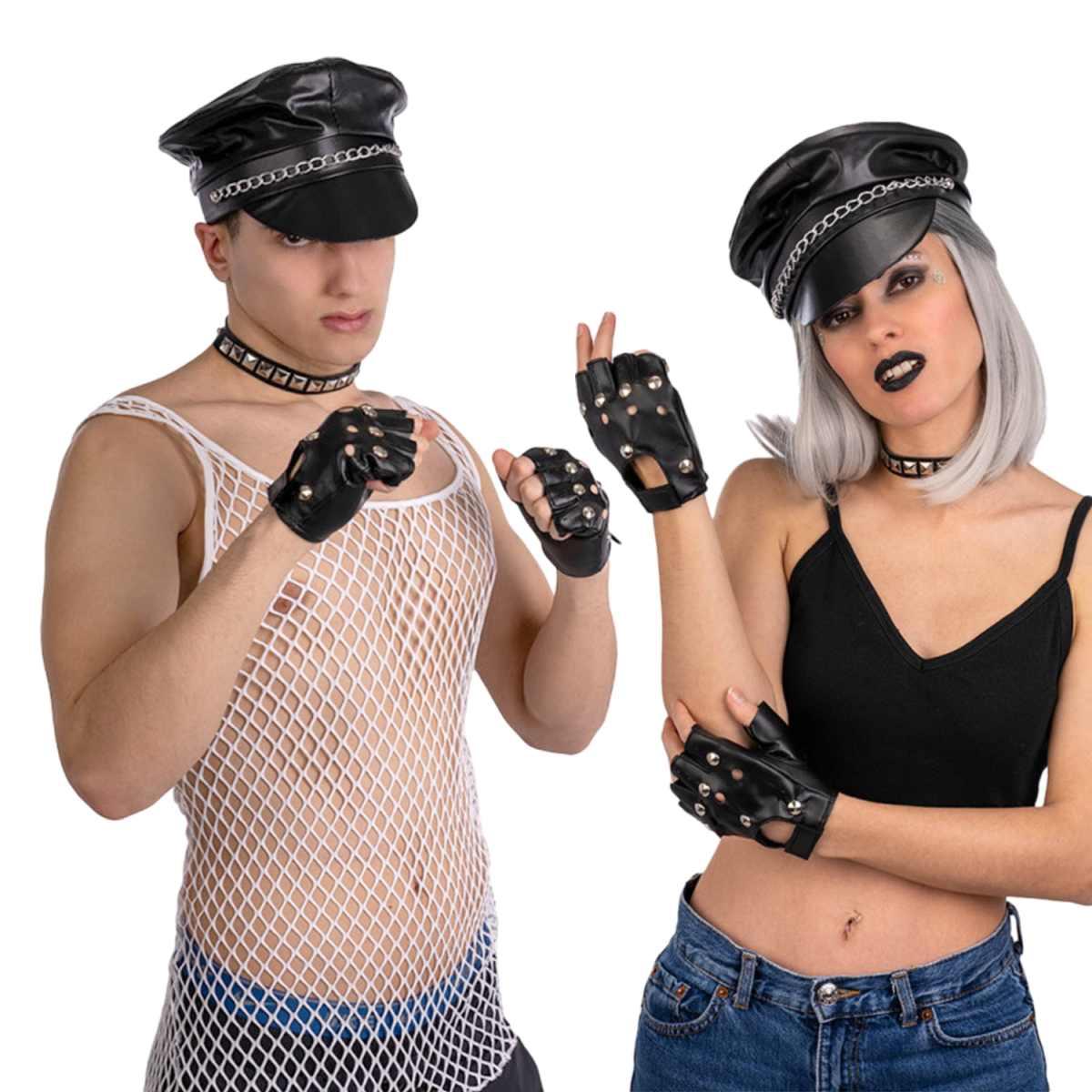 Biker Set pz.3 Cappello, Gaunti e Collarino |Carnival Toys