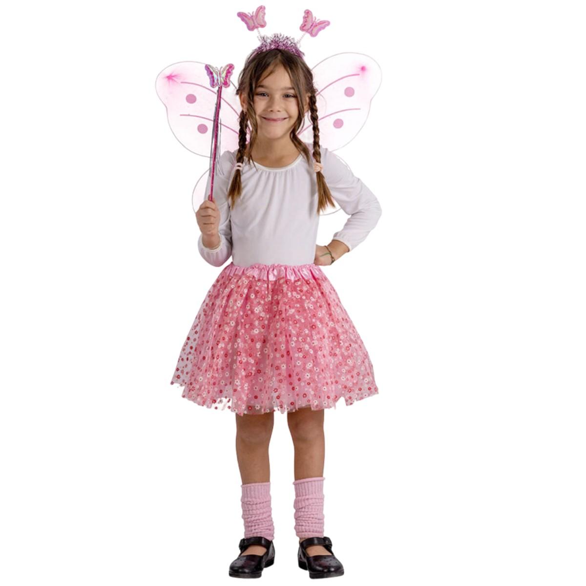 Ali Farfallina Rosa Set pz.4 Gonna cm.50x40 Cerchietto Bacchetta |Carnival Toys