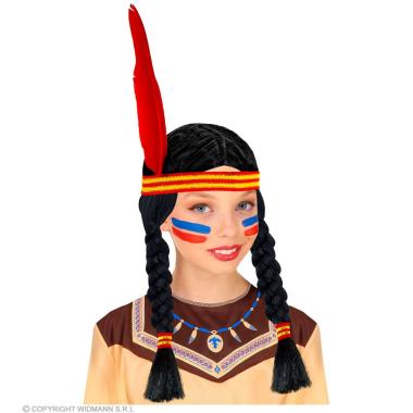 Parrucca Indiana con Fascia e Piuma Baby |Widmann