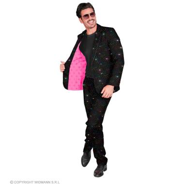 Costume Completo Party Disco Nero con Brillantini |Widmann