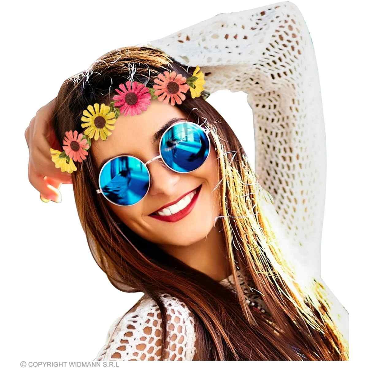 Fascia Capelli Hippie con Fiori Colorati |Widmann