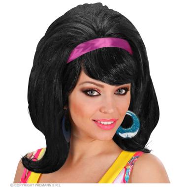 Parrucca Anni '50/'60 Nera con Fascia |Widmann